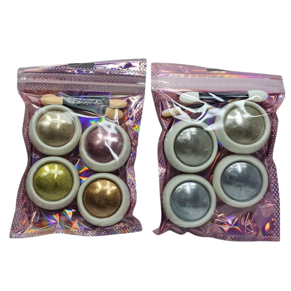 Kit 4 Pós Cromados para Unhas